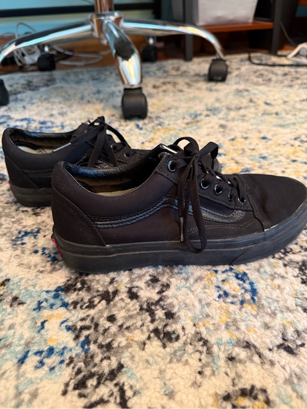 Vans Old Skool Black Shoes Canvas Sneakers Low Lace Front Womens 7.5/Mens 6 - Picture 4 of 8